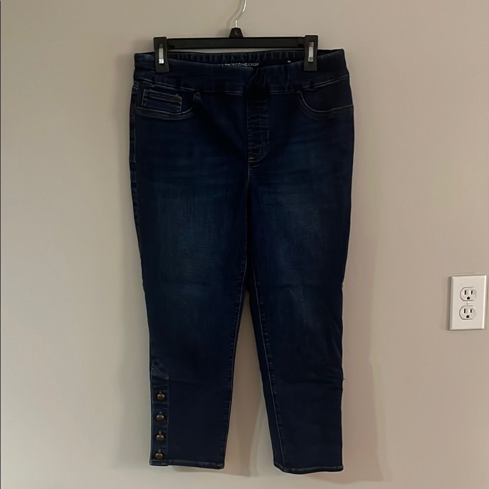 Chico's Dark Blue Pull On Jegging Crop
